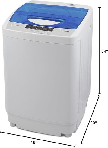 Panda Portable Washing Machine, 10lbs Capacity, 10 Wash Programs, 2 built in rollers/casters, Compact Top Load Cloth Washer, 1.34 Cu.ft in Saudi Arabia