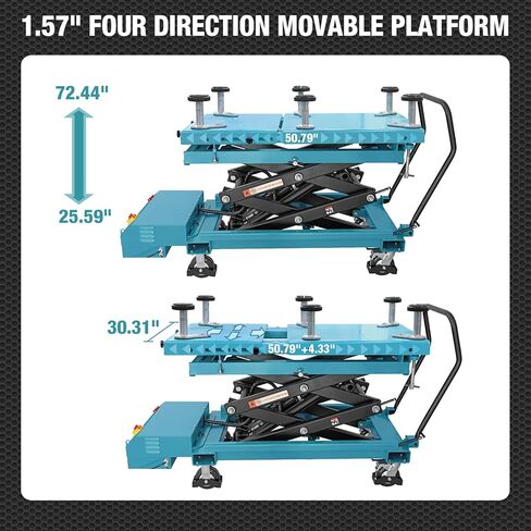 BIG RED Hydraulic Electric E-Vehicle Battery Lift Table, Movable Lift Platform with Adjustable Height, High Drop Arrest, and Dual Pump - 1 Ton (2,204 lbs) Capacity in Saudi Arabia
