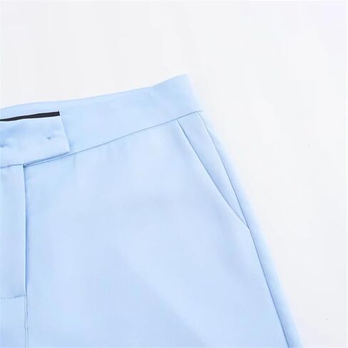 Women's Solid Color High Waist Ankle Pants in Kuwait
