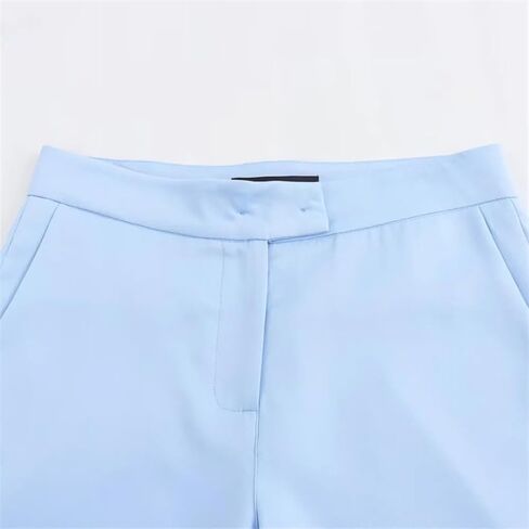 Women's Solid Color High Waist Ankle Pants in Kuwait