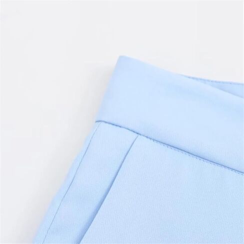 Women's Solid Color High Waist Ankle Pants in Kuwait