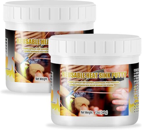 Semlos Heat Blocking Putty Jar (1), The Moldable & Reusable Solder Heat Insulation Clay, Heat Barrier for Installing Sight Glasses, TXV Valves, Directional Valves et al（12 oz） in Saudi Arabia