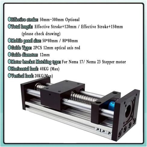دليل السكك الحديدية الخطي 1204/1605/1610 Ballscrew 50 * 80/80 * 80mm Slide Table 50-300mm Stroke (SFU1610 80X80 TABLE) in Saudi Arabia
