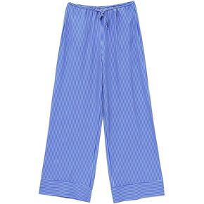 Women's Lace-Up Striped Trim Wide-Leg Pants in Kuwait