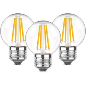 مصابيح مصباح LED قابلة للضوء E26 40 واط ، G16.5 4 واط صغير Edison Globe لمبة ، 2700K بيضاء بيضاء دافئة مصباح ضوء خمر للإضاءة المنزلية أو التجارية ، 500 لتر ، 120 فولت ، 3pcs in Kuwait