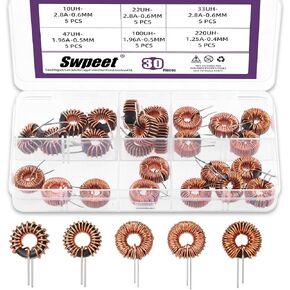 SWPEET 30PCS 6 أحجام 10UH-2.8A 22UH-2.8A 33UH-2.8A 47UH-1.96A in Kuwait