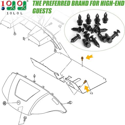 10L0L GOLF CART FLOOR FLOOR PUSH PUSH RIVETS لنماذج Yamaha (2007 -UP) - OEM 90269-09003 متوافق ، حزمة من 15 - ملائمة آمنة وسهلة التثبيت in Kuwait