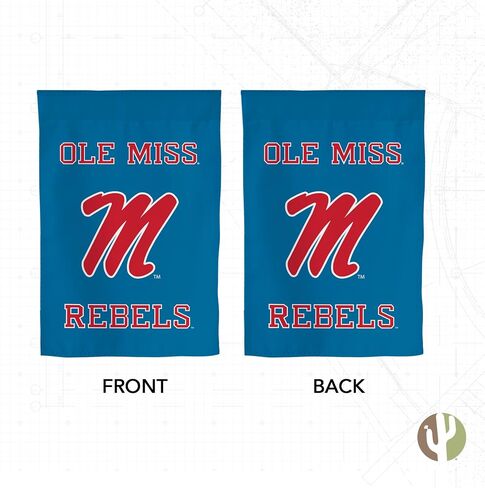 Desert Cactus University of Mississippi Um Garden Flag - 19 × 12 بوصة Mississippi Old Miss Rebels Banner ، للعرض في الهواء الطلق والأحداث (التصميم N) in Saudi Arabia