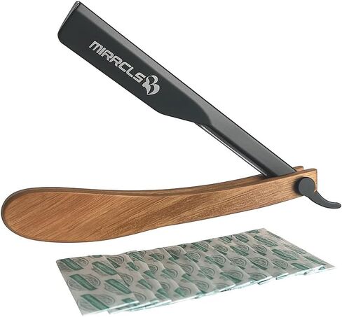 MIRACLE Straight Razors for Men, Straight Edge Razor Shaving Kit, Mens Straight Razor Compatible with Disposable Single Edge Steel Blades in Saudi Arabia