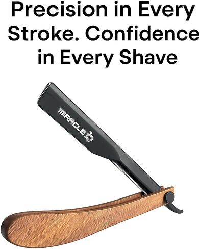 MIRACLE Straight Razors for Men, Straight Edge Razor Shaving Kit, Mens Straight Razor Compatible with Disposable Single Edge Steel Blades in Saudi Arabia