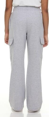 New Balance Girls Cargo Passpants-Soft Cotton Fleece Blend على الساق الواسعة الساق المفتوحة الساق المفتوحة ، والأحجام 4-16 in Saudi Arabia