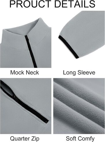 Runcati Mens Fuzzy Fleece Sweetshirt Quarter Zip Pullover Long Sleeve Winter Fall Fall Outdoor Warm Dark in Kuwait