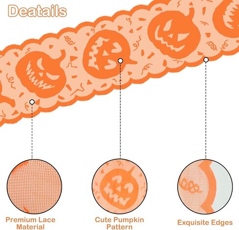 Pumpkin Table Runner Orange, Halloween Home Kitchen Dining Room Decorations, Jack-o-Lanterns Table Centerpiece Decor Idea, 13 x 72 inch in Saudi Arabia