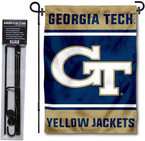 Georgia Tech Yellow Jackets Garden Flag with Stand Holder in Saudi Arabia