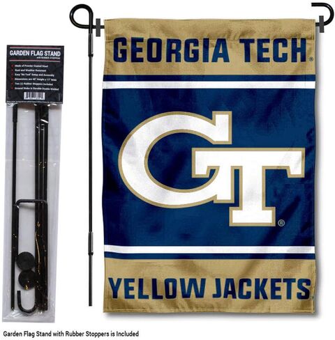Georgia Tech Yellow Jackets Garden Flag with Stand Holder in Saudi Arabia