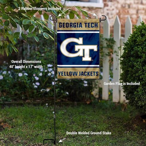 Georgia Tech Yellow Jackets Garden Flag with Stand Holder in Saudi Arabia