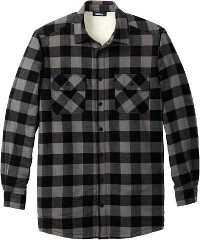 KingSize Men's Big & Tall Flannel Sherpa Lined Shirt Jacket in Kuwait