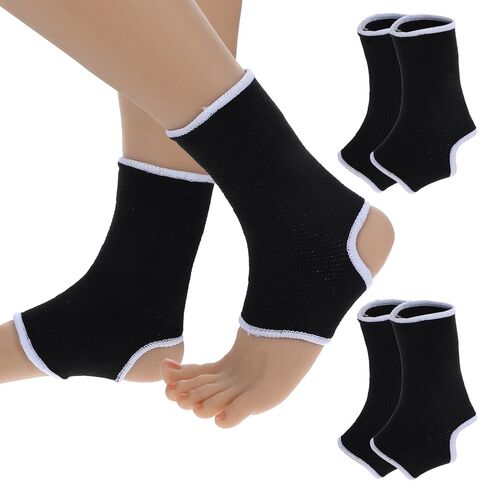 2 Pair Kids Ankle Brace Stabilize Joints, Child Ankle Support Compression Sleeves,Knitted Ankle Support Brace Ankle Sleeve for Jogging Running Gymnast Fitness 7-12 Years Boys Girls (Black) in Kuwait