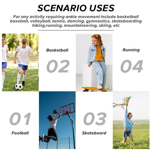 2 Pair Kids Ankle Brace Stabilize Joints, Child Ankle Support Compression Sleeves,Knitted Ankle Support Brace Ankle Sleeve for Jogging Running Gymnast Fitness 7-12 Years Boys Girls (Black) in Kuwait