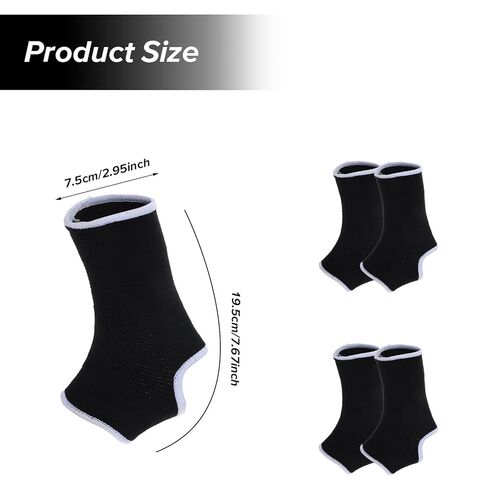 2 Pair Kids Ankle Brace Stabilize Joints, Child Ankle Support Compression Sleeves,Knitted Ankle Support Brace Ankle Sleeve for Jogging Running Gymnast Fitness 7-12 Years Boys Girls (Black) in Kuwait