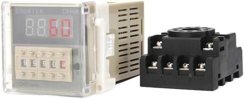 DH48J-11A 11 PIN Contact/Sensor Signal Inport Digital Counter Relay DH48J-11A 12V to 380V وظيفة ذاكرة فشل الطاقة مع قاعدة (AC36V) in Saudi Arabia