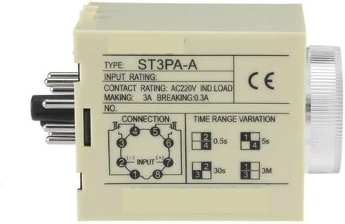 ST3PA Series Time Relay/Timer ST3P A-A-A/B/C/D/E/F/G (AC 220V 110V DC 24V 12V البديل) in Kuwait