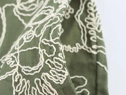Women's Vintage High Waist Loose Wide Leg Lace Hem Embroidered Pants in Saudi Arabia