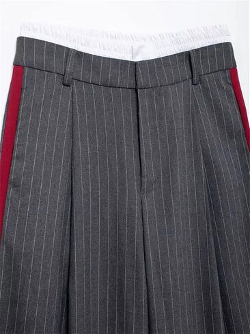 Women's Mid-Rise Zip-Up Trousers with Contrast Side Stripes in Saudi Arabia