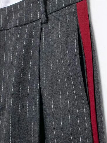 Women's Mid-Rise Zip-Up Trousers with Contrast Side Stripes in Saudi Arabia