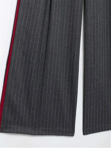 Women's Mid-Rise Zip-Up Trousers with Contrast Side Stripes in Saudi Arabia
