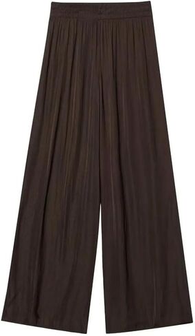 Women's Loose Elastic High Waist Wide Leg Casual Pants in Saudi Arabia