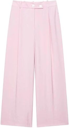 Women's Wide-Leg High-Rise Front Pocket Straight Trousers in Saudi Arabia
