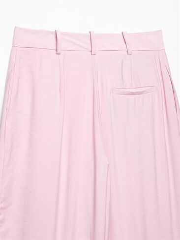Women's Wide-Leg High-Rise Front Pocket Straight Trousers in Saudi Arabia