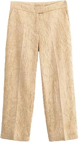 Women's Mid-Rise Pleated Satin Ankle Length Pants in Saudi Arabia