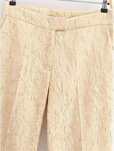 Women's Mid-Rise Pleated Satin Ankle Length Pants in Saudi Arabia