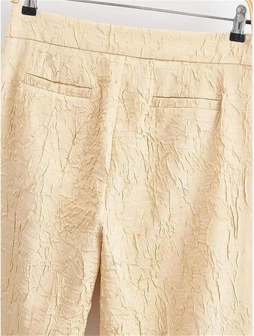 Women's Mid-Rise Pleated Satin Ankle Length Pants in Saudi Arabia