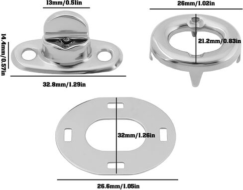 10pcs twist قفل القفل المنطقي القفل قفل زر الدوار المعدني للقوارب قوارب الشراعية RVS Dinghy 32.8x14.4x13mm/32x26.6mm/26x21.2mm in Saudi Arabia