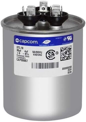 CPT-0667 / CPT00667 Replacement Dual Capacitor - 35/4 MFD x 440 VAC Round in Kuwait