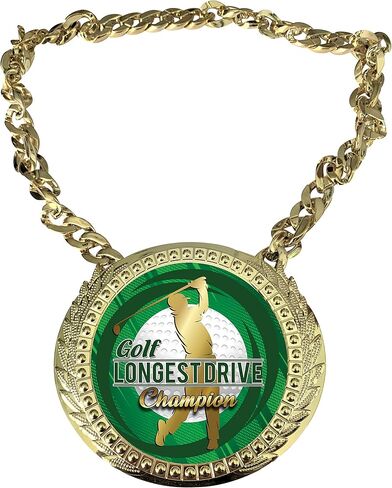 Express Medals Golf Golf Londest Drive Chain Trophy Award مع لوحة لوحة مركزية تبلغ مساحتها 6 في 5.25 بوصة وتتضمن سلسلة 34 بوصة مع حقيبة تقديمية سوداء مخملية. in Kuwait