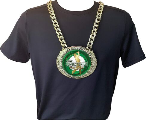 Express Medals Golf Golf Londest Drive Chain Trophy Award مع لوحة لوحة مركزية تبلغ مساحتها 6 في 5.25 بوصة وتتضمن سلسلة 34 بوصة مع حقيبة تقديمية سوداء مخملية. in Kuwait