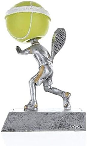 عقد العقد جوائز تنس Bobblehead Trophy - طوله 5.5 بوصة | جائزة خدمة سريعة محفورة - تخصيص الآن in Kuwait