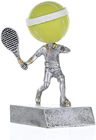 عقد العقد جوائز تنس Bobblehead Trophy - طوله 5.5 بوصة | جائزة خدمة سريعة محفورة - تخصيص الآن in Kuwait