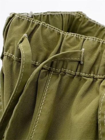 Women's Multi-Pocket High Waist Drawstring Loose Wide-Leg Pants in Saudi Arabia