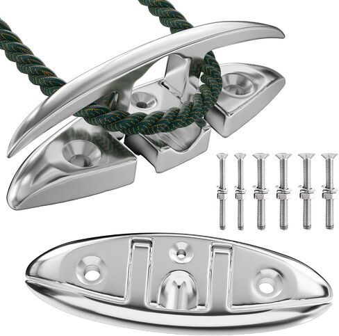 Boat Cleat, Folding Dock Cleats Marine Grade 316 Stainless Steel Flip Up Dock Rope Cleat for Boat Kayak Docking and Mooring with Fastener in Saudi Arabia