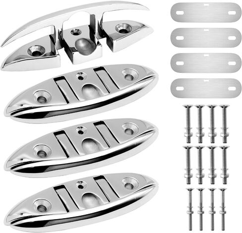 Boat Cleat, Folding Dock Cleats Marine Grade 316 Stainless Steel Flip Up Dock Rope Cleat for Boat Kayak Docking and Mooring with Fastener in Saudi Arabia