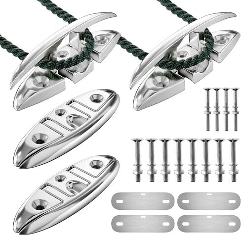 Boat Cleat, Folding Dock Cleats Marine Grade 316 Stainless Steel Flip Up Dock Rope Cleat for Boat Kayak Docking and Mooring with Fastener in Saudi Arabia