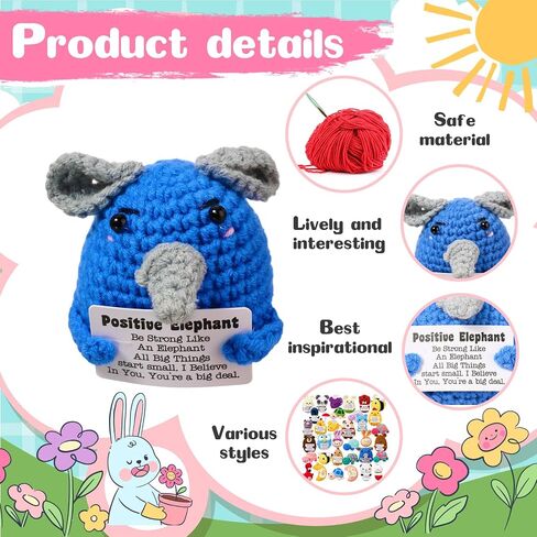 36 Pcs Positive Fruits Vegetables Crochet Emotional Dolls Bulk Support Knitted Crochet Encouragement Emotional Gifts with Positive Words for Friends Coworker Decorations for Home Office in Saudi Arabia