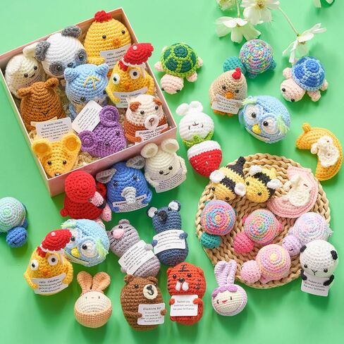 36 Pcs Positive Fruits Vegetables Crochet Emotional Dolls Bulk Support Knitted Crochet Encouragement Emotional Gifts with Positive Words for Friends Coworker Decorations for Home Office in Saudi Arabia