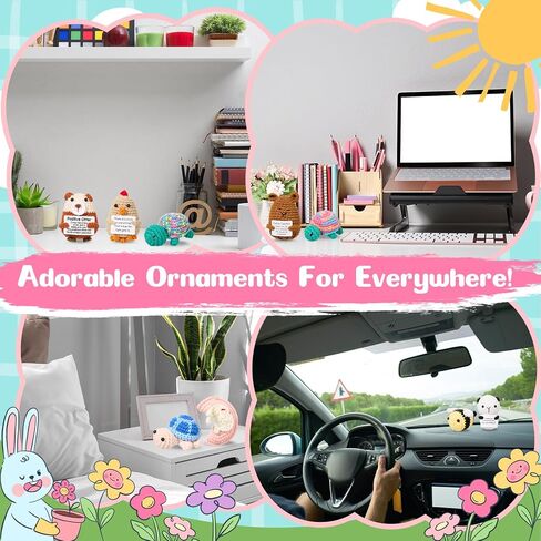 36 Pcs Positive Fruits Vegetables Crochet Emotional Dolls Bulk Support Knitted Crochet Encouragement Emotional Gifts with Positive Words for Friends Coworker Decorations for Home Office in Saudi Arabia