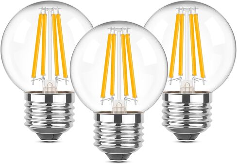 مصابيح مصباح LED قابلة للضوء E26 40 واط ، G16.5 4 واط صغير Edison Globe لمبة ، 2700K بيضاء بيضاء دافئة مصباح ضوء خمر للإضاءة المنزلية أو التجارية ، 500 لتر ، 120 فولت ، 3pcs in Kuwait